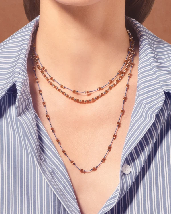 Clearance Collier Lotus Grenat Hessonite Femme Colliers